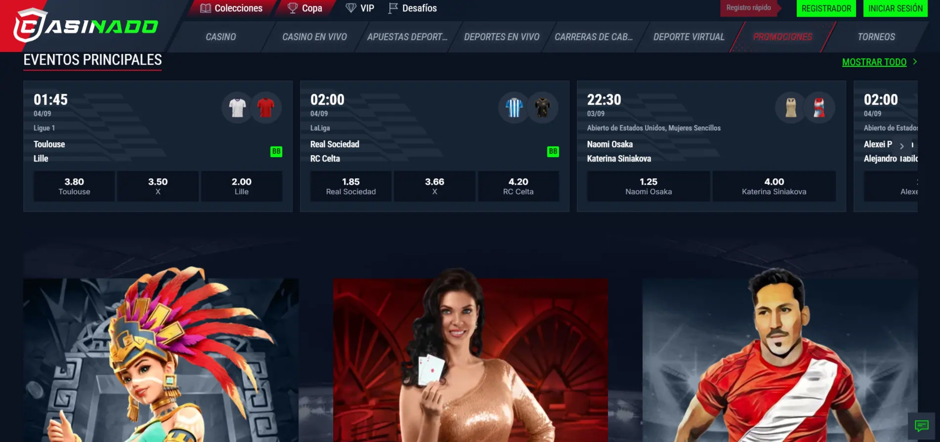 Captura de la portada actual de Casinado en español
